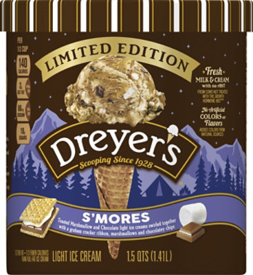 Dreyers Edys Ice Cream Slow Churned Light S'mores Limited Edition - 1.5 Quart - Image 2