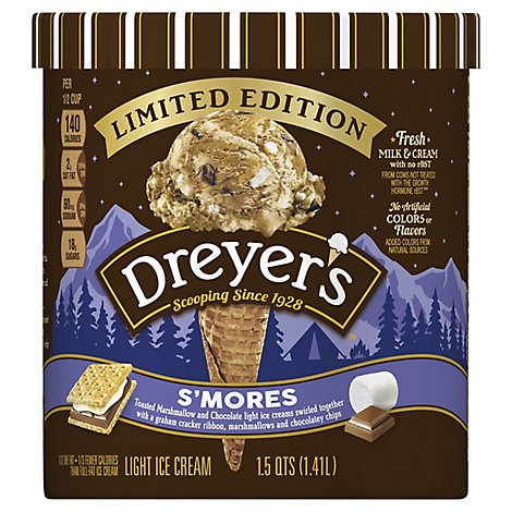 Dreyers Edys Ice Cream Slow Churned Light S'mores Limited Edition - 1.5 Quart