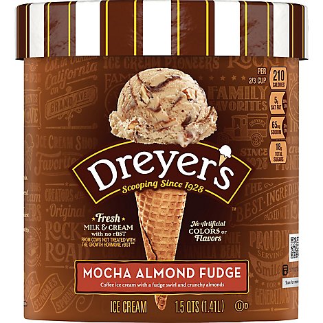 Dreyers Edys Ice Cream Grand Mocha Almond Fudge - 1.5 Quart