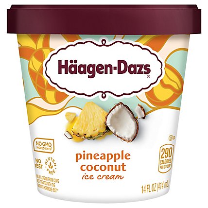 Haagen-Dazs Ice Cream Pineapple Coconut - 14 Fl. Oz. - Image 3