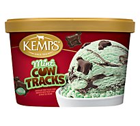 Kemps Cow Tracks Mint Ice Cream - 48 Oz