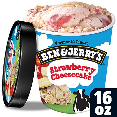 Ben & Jerrys Ice Cream Strawberry Cheesecake 1 Pint - 16 Oz