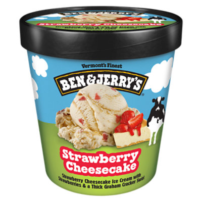 Ben & Jerrys Ice Cream Strawberry Cheesecake 1 Pint - 16 Oz