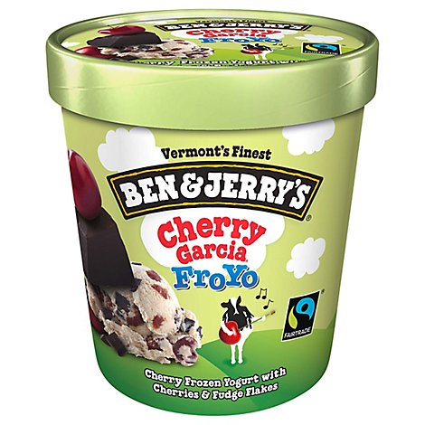 Ben & Jerrys Fro Yo Frozen Yogurt Low Fat Cherry Garcia 1 Pint - 16 Oz