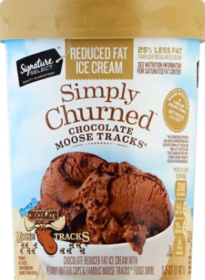 Signature SELECT Ice Cream Alaskan Classics Premium Chocolate Moose Tracks Light Creamy - 1.5 Quart - Image 2