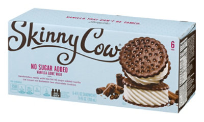 Skinny Cow Ice Cream Sandwiches Low Fat No Sugar Added Vanilla - 6-4Fl. Oz. - Image 4