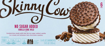 Skinny Cow Ice Cream Sandwiches Low Fat No Sugar Added Vanilla - 6-4Fl. Oz. - Image 1