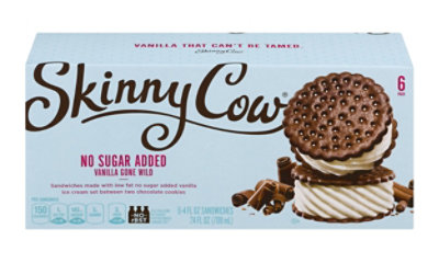 Skinny Cow Ice Cream Sandwiches Low Fat No Sugar Added Vanilla - 6-4Fl. Oz. - Image 6