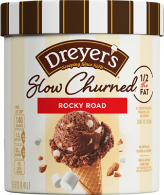 Dreyers Edys Ice Cream Slow Churned Light Rocky Road - 1.5 Quart - Image 2