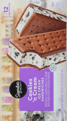 Signature SELECT Ice Cream Sandwiches Cookies N Cream - 12-3.5 Fl. Oz. - Image 6