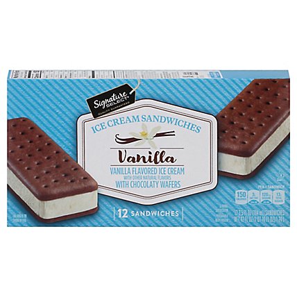 Signature SELECT Ice Cream Sandwiches Vanila Flavored - 12-3.5 Fl. Oz. - Image 4