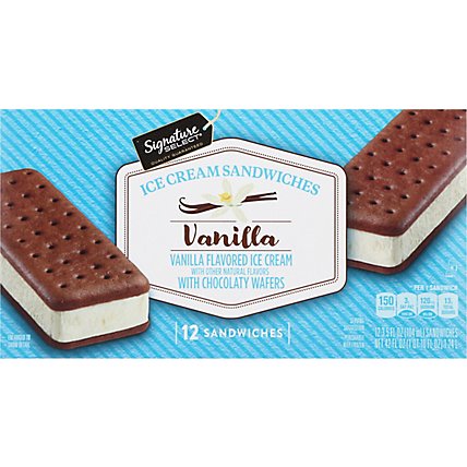 Signature SELECT Ice Cream Sandwiches Vanila Flavored - 12-3.5 Fl. Oz. - Image 7