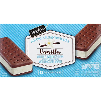 Signature SELECT Ice Cream Sandwiches Vanila Flavored - 12-3.5 Fl. Oz. - Image 2