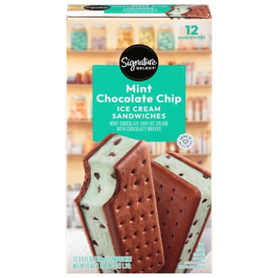 Signature SELECT Ice Cream Sandwiches Mint Chocolate Chip - 12-3.5 Fl. Oz.