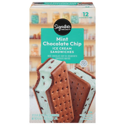 Signature SELECT Ice Cream Sandwiches Mint Chocolate Chip - 12-3.5 Fl. Oz.