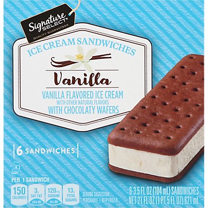 Signature SELECT Ice Cream Sandwiches Vanilla - 6-3.5 Fl. Oz. - Image 6