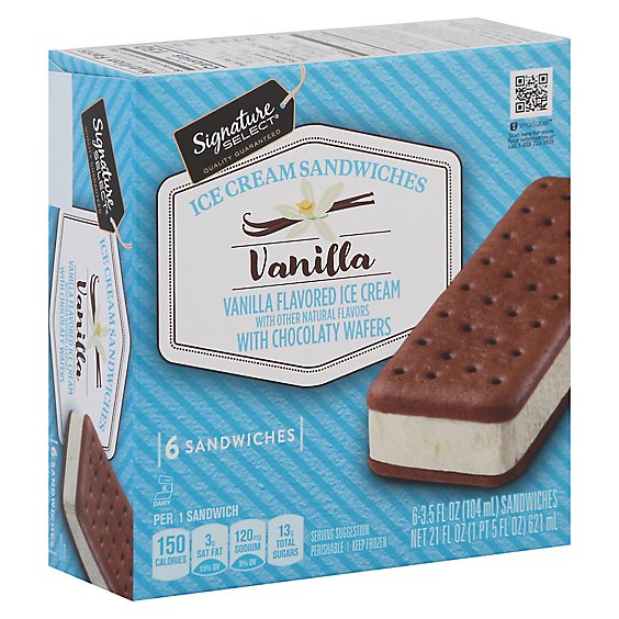 Signature SELECT Ice Cream Sandwiches Vanilla - 6-3.5 Fl. Oz.