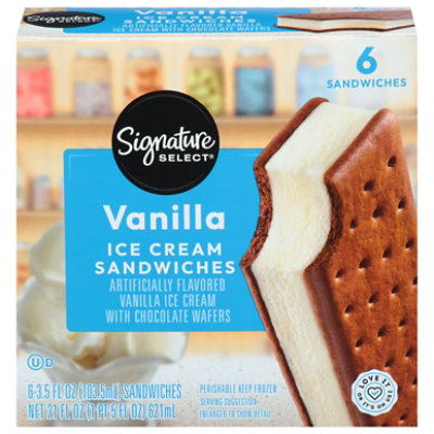 Signature SELECT Ice Cream Sandwiches Vanilla - 6-3.5 Fl. Oz.