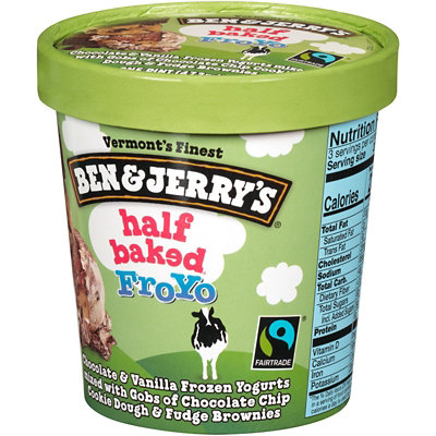 Ben & Jerry's Fro Yo Frozen Yogurt Low Fat Half Baked - 16 Oz