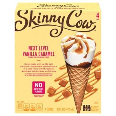 Skinny Cow Ice Cream Cones Low Fat Vanilla Caramel - 4-4 Fl. Oz. - Image 1