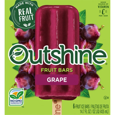 Outshine Fruit Ice Bars Grape 6 Counts - 14.7 Fl. Oz.