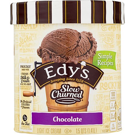 Dreyers Edys Ice Cream Slow Churned Light Chocolate - 1.5 Quart