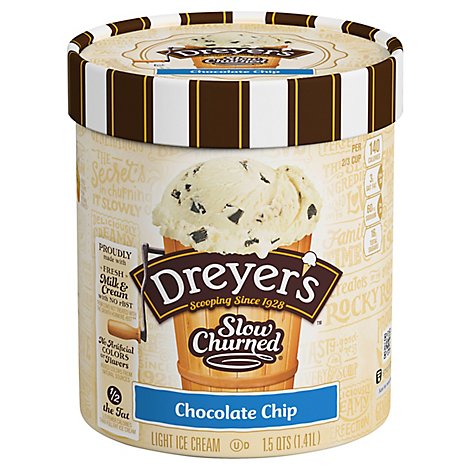 Dreyers Edys Ice Cream Slow Churned Light Chocolate Chip - 1.5 Quart