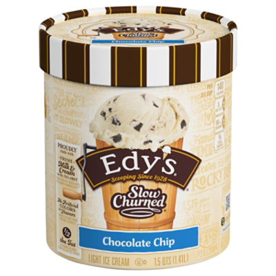 Dreyers Edys Ice Cream Slow Churned Light Chocolate Chip - 1.5 Quart