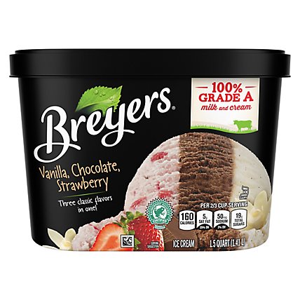 Breyers Original Vanilla Chocolate Strawberry Ice Cream - 48 Oz - Image 6