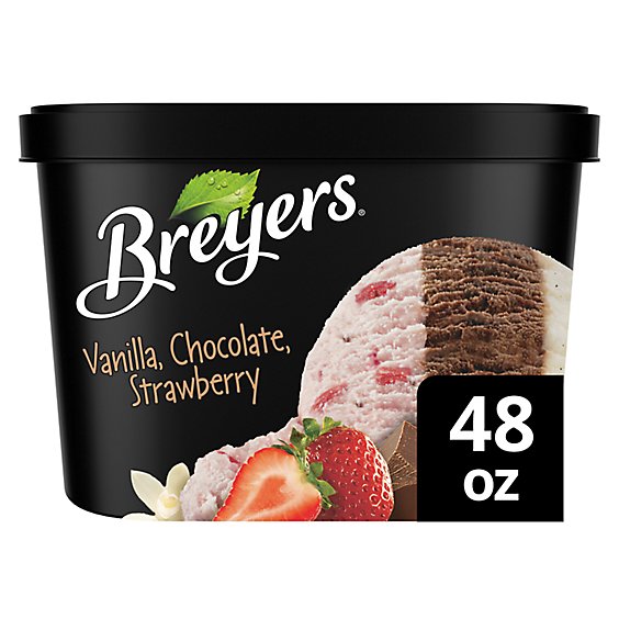 Breyers Ice Cream Vanilla Chocolate Strawberry - 48 Oz