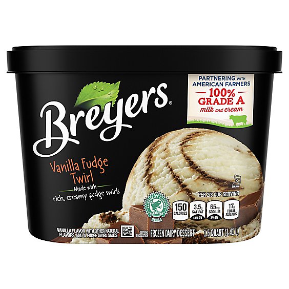 Breyers Ice Cream Original Vanilla Fudge Twirl - 48 Oz