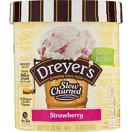 Dreyers Edys Ice Cream Slow Churned Light Strawberry - 1.5 Quart - Image 2