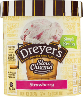 Dreyers Edys Ice Cream Slow Churned Light Strawberry - 1.5 Quart