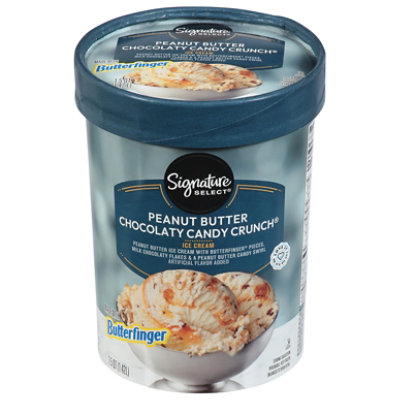 Signature SELECT Ice Cream Premium Peanut Butter Chocolate Candy Crunch - 1.5 Quart - Image 3