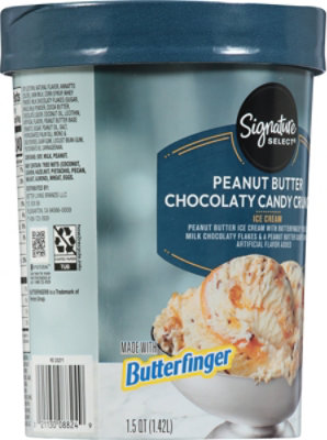 Signature SELECT Ice Cream Premium Peanut Butter Chocolate Candy Crunch - 1.5 Quart - Image 5
