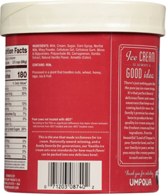 Umpqua Ice Cream Vanilla - 1.75 Quart - Image 6