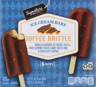 Signature SELECT Ice Cream Bars Toffee Brittle - 6-2.5 Fl. Oz. - Image 2