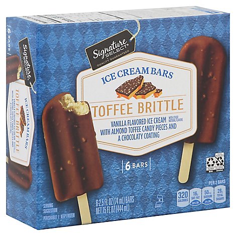 Signature SELECT Ice Cream Bars Toffee Brittle - 6-2.5 Fl. Oz.