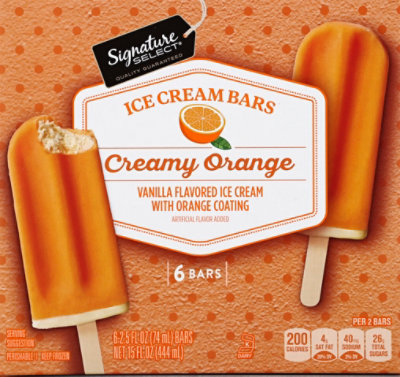 Signature SELECT Ice Cream Bars Orange Creamy - 6-2.5 Fl. Oz. - Image 2