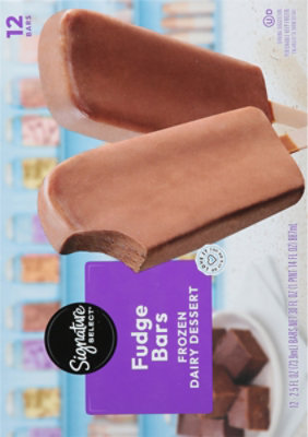 Signature SELECT Frozen Dairy Dessert Fudge Bars Chocolaty - 12-2.5 Fl. Oz. - Image 6