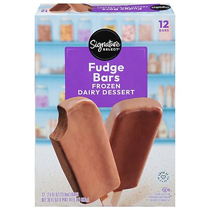 Signature SELECT Frozen Dairy Dessert Chocolaty Fudge Bars - 12-2.5 Fl. Oz. - Image 2