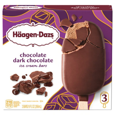 Haagen-Dazs Dark Chocolate Ice Cream Snack Bars - 3 Count - Image 3