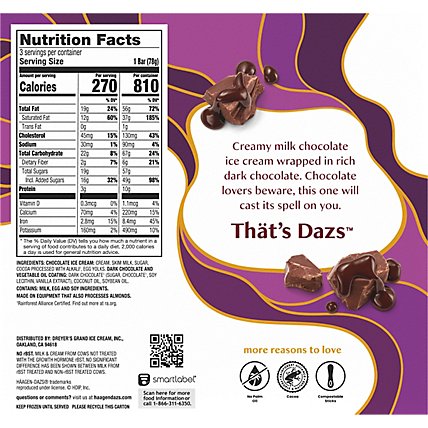 Haagen-Dazs Ice Cream Bars Dark Chocolate - 3-3 Fl. Oz. - Image 6