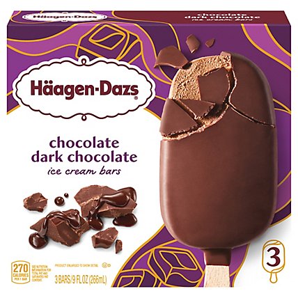 Haagen-Dazs Ice Cream Bars Dark Chocolate - 3-3 Fl. Oz. - Image 2