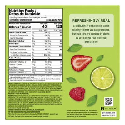 Outshine Strawberry Lime And Raspberry Frozen Fruit Pops Variety Pack - 12 Count - Image 2