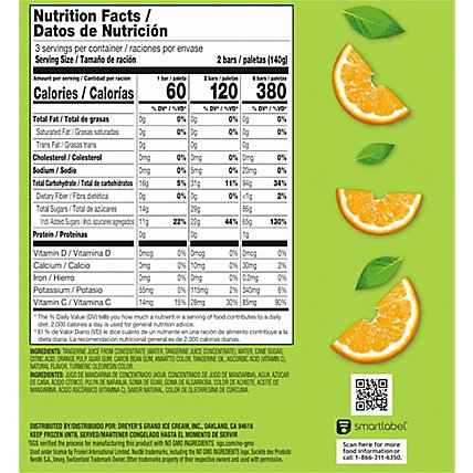 Outshine Fruit Ice Bars Tangerine 6 Count - 14.7 Fl. Oz. - Image 6