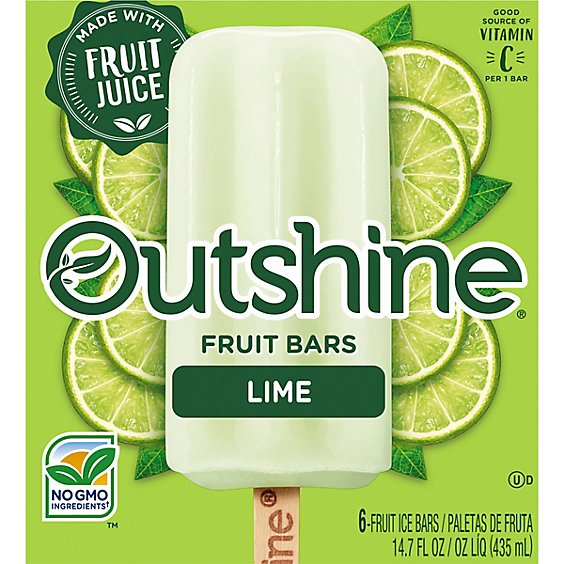 Outshine Lime Frozen Fruit Bars - 6 Count
