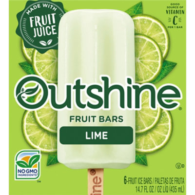 Outshine Fruit Ice Bars Lime 6 Counts - 14.7 Fl. Oz.