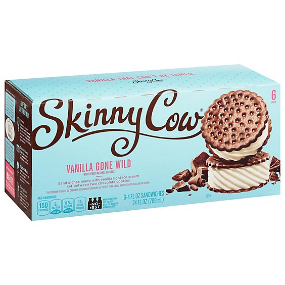 Skinny Cow Ice Cream Sandwiches Low Fat Vanilla - 6-4 Fl. Oz.