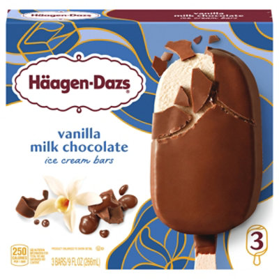 Haagen-Dazs Vanilla Milk Chocolate Ice Cream Snack Bars - 3 Count - Image 1